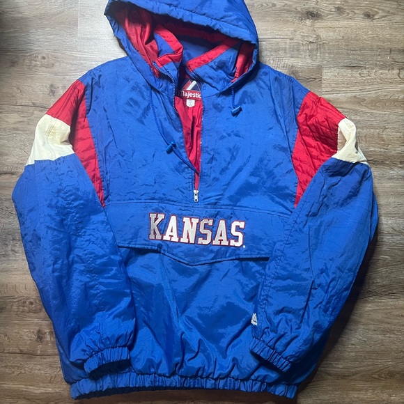 Kansas Blue and Red Hooded Jacket - Picture 1 of 2